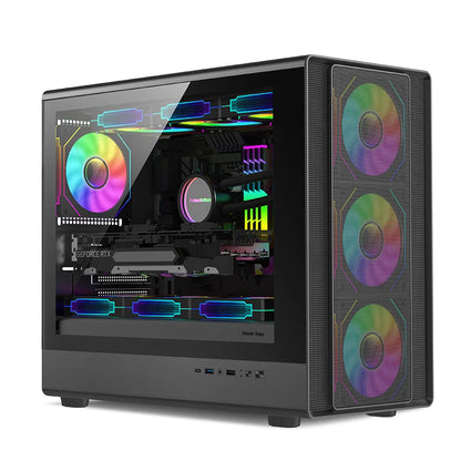Vertical MicroATX Glass PC Case Supports 360mm Radiator
