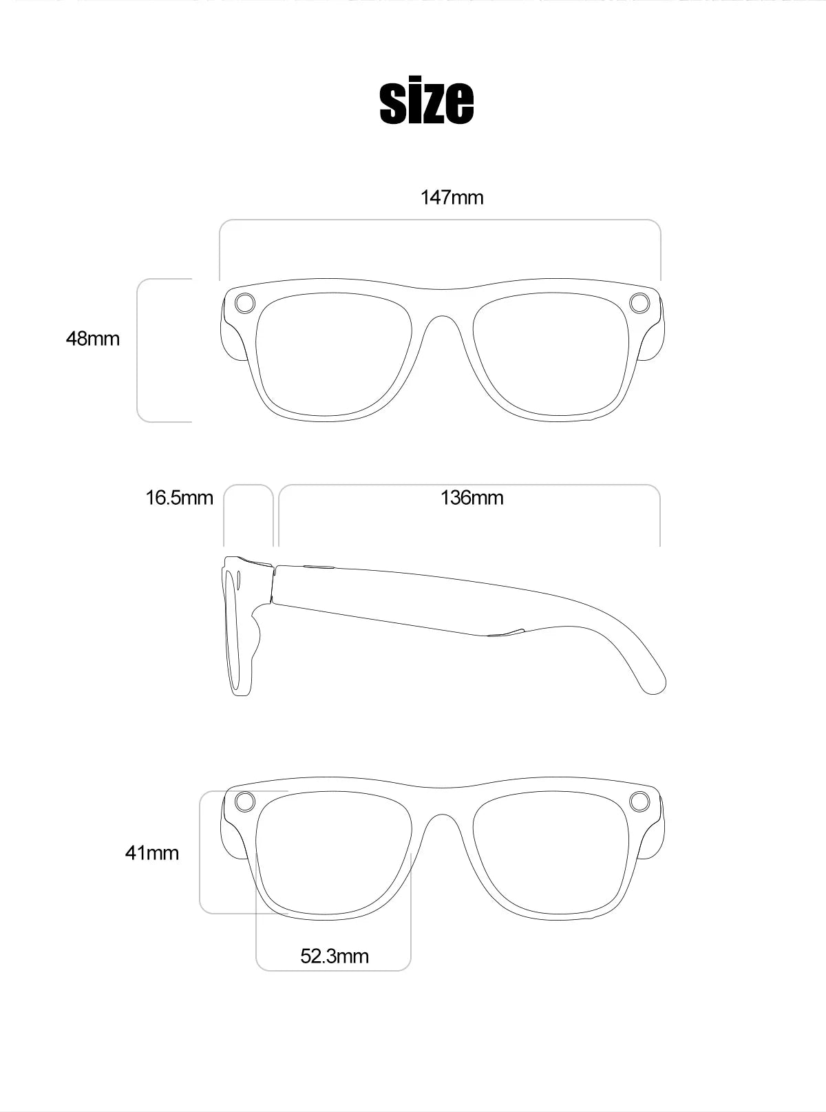 AI Smart Camera Glasses Bluetooth Call Voice Assistant