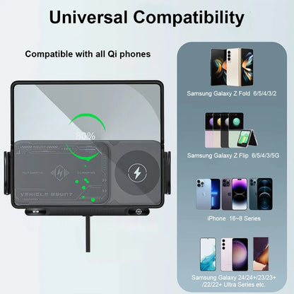 Wireless2026 Edition Car Charger Dual Coil Fold Screen Mount Fast Charge For Foldable Phones Air Vent Car Holder Fall