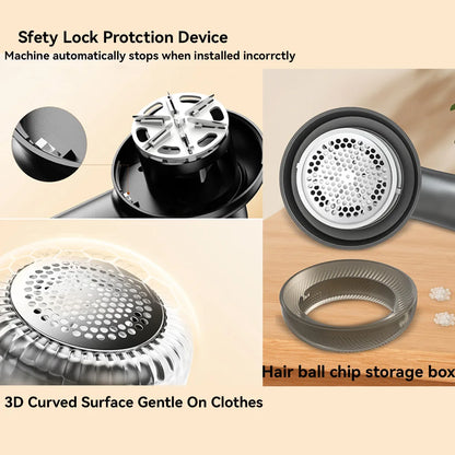 Motor-Driven Digital Display Lint Remover Travel-Friendly Fabric Shaver for Clothes Fluff and Hair Balls
