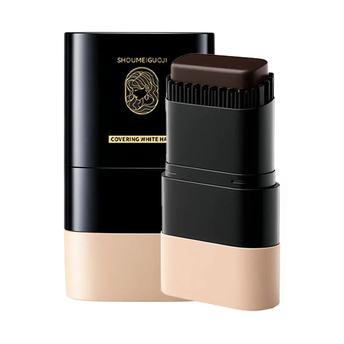 Hair Temporary Color Root Touch-Up Stick with Comb - Instant White Hair Coverage Non-Stain Coloring Pen