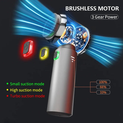 Car Vacuum Cleaner Cordless Mini Hand-Held Strong 6000mAh