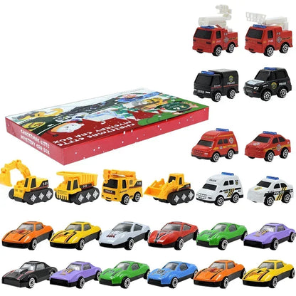 Calendar Advent Car Toys Box Kids 24 Day Christmas Gift