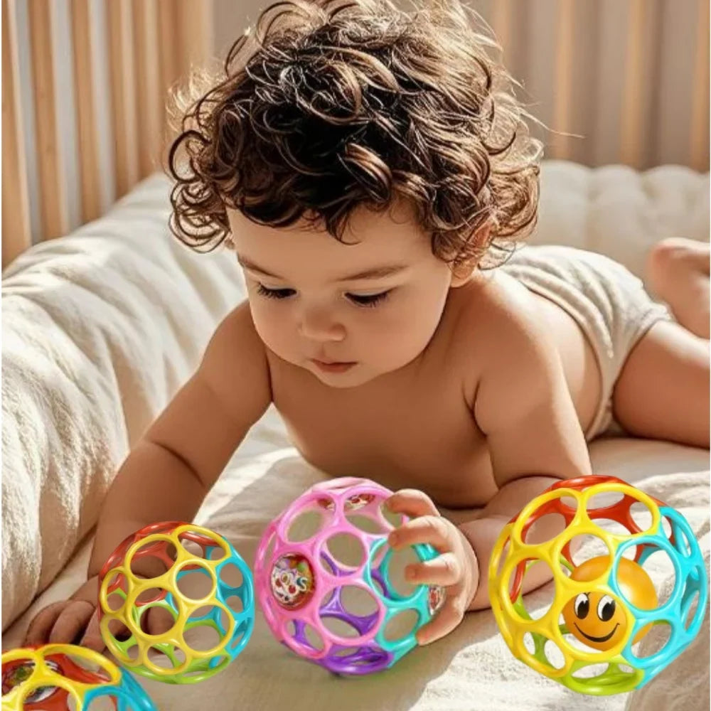 Baby Rattle Teether Ball Newborn Sensory Toys Plush Safe