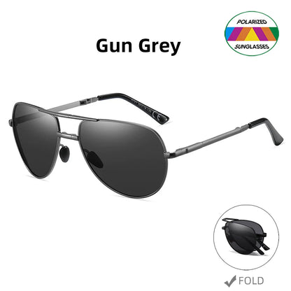 Sunglasses Aviator Foldable Metal Pilot Style Polarized UV400 Sun Glasses, Summer 2026 Trend, All-Day Comfort