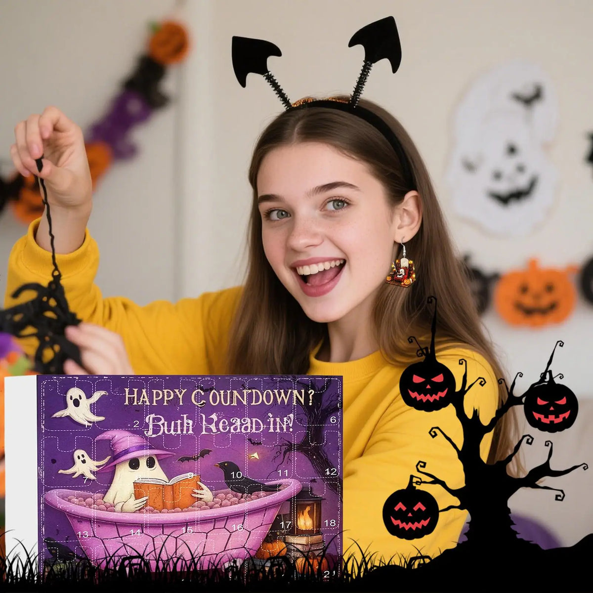 Halloween Advent Calendar Ghost Earrings 24 Day Kit