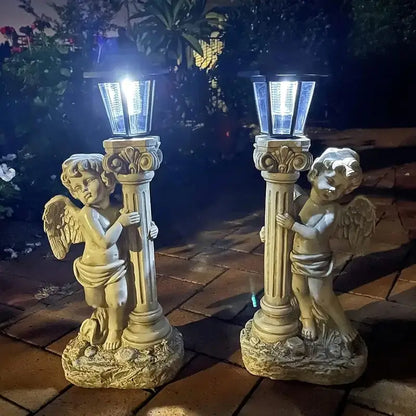Angel Solar Light Statue 19.29 Inch Outdoor Garden Path Light Catholic Religious Decor Gift Idea
