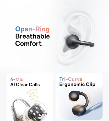 4-Mic Noise Cancellation Super Bass IP55 Sports 2026 – Baseus BC1 Open-Ear Clip Earbuds Bluetooth 6.0