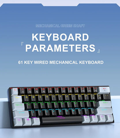 60 Percent Mechanical Mini Keyboard Wired RGB Travel-Friendly