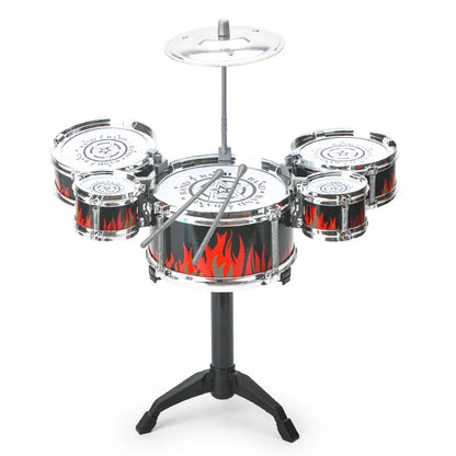 Kids Jazz Drum Kit - Beginner-Friendly Percussion Toy with 5 Drums & Cymbals for Young Musicians