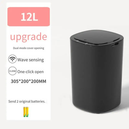 Smart Sensor Trash Bin With Flip Lid For Household Touchless