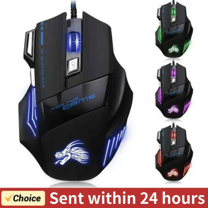 Usb Wired Gaming Mouse 7 Button Backlit Comfort-Grip Comfort
