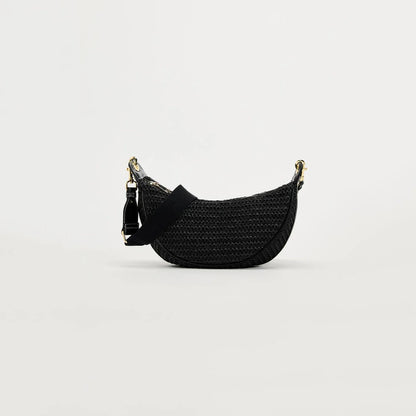 hobo style, crossbody, for beach & summer – Light women's woven straw shoulder bag