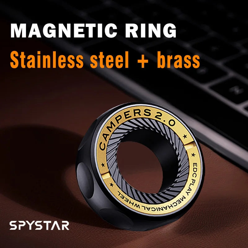 Ratchet Magnetic Fidget Ring Stainless Steel EDC Gift