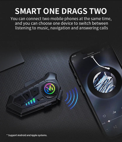 Water-Resistant Hands-Free Call Music Speaker Universal Fit 2026 – Bluetooth 5.3 Motorcycle Helmet Headset Y10