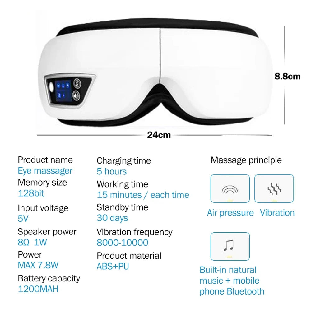 Massager Eye Medium Airbag Compression Bluetooth Music Sleep Aid AI Trending 2026 Wellness Gift