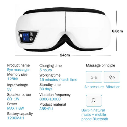 Massager Eye Medium Airbag Compression Bluetooth Music Sleep Aid AI Trending 2026 Wellness Gift