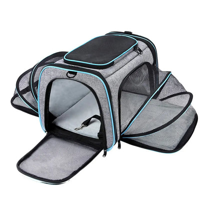 Pet Carrier Bag Up To 10kg Foldable Breathable Plush-Sided Travel Carrier Fall 2025 Safe Locking Zippers