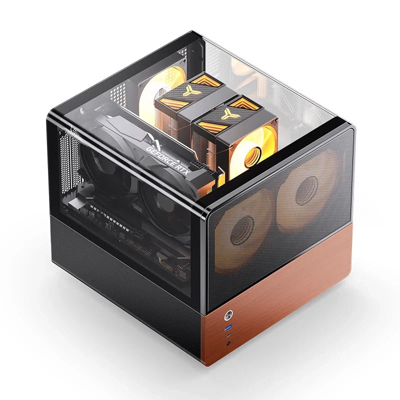 Mini ITX MicroATX PC Case Sea View Glass Travel-Friendly Gaming