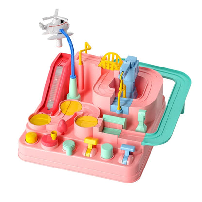 Car Adventure Track Playset for Kids - Urban Rescue Parking Lot & Puzzle Game, Preschool Gift