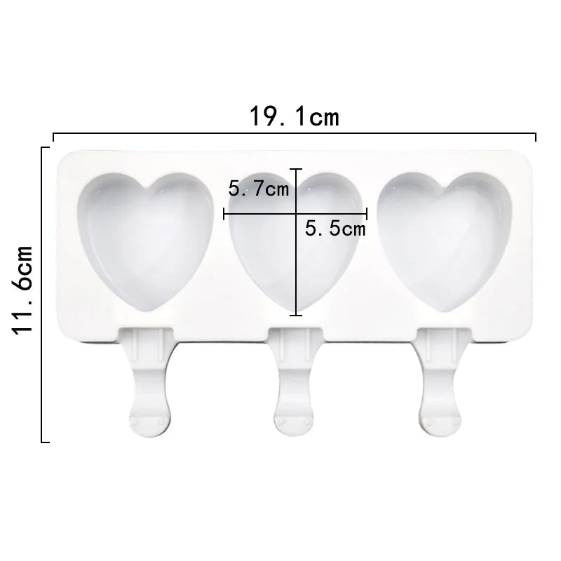 Variant image for Heart-Shaped Silicone Ice Cream Mold, 3 Cavity Design for Chocolate, Pudding, and More, Food-Grade, Easy Release-1