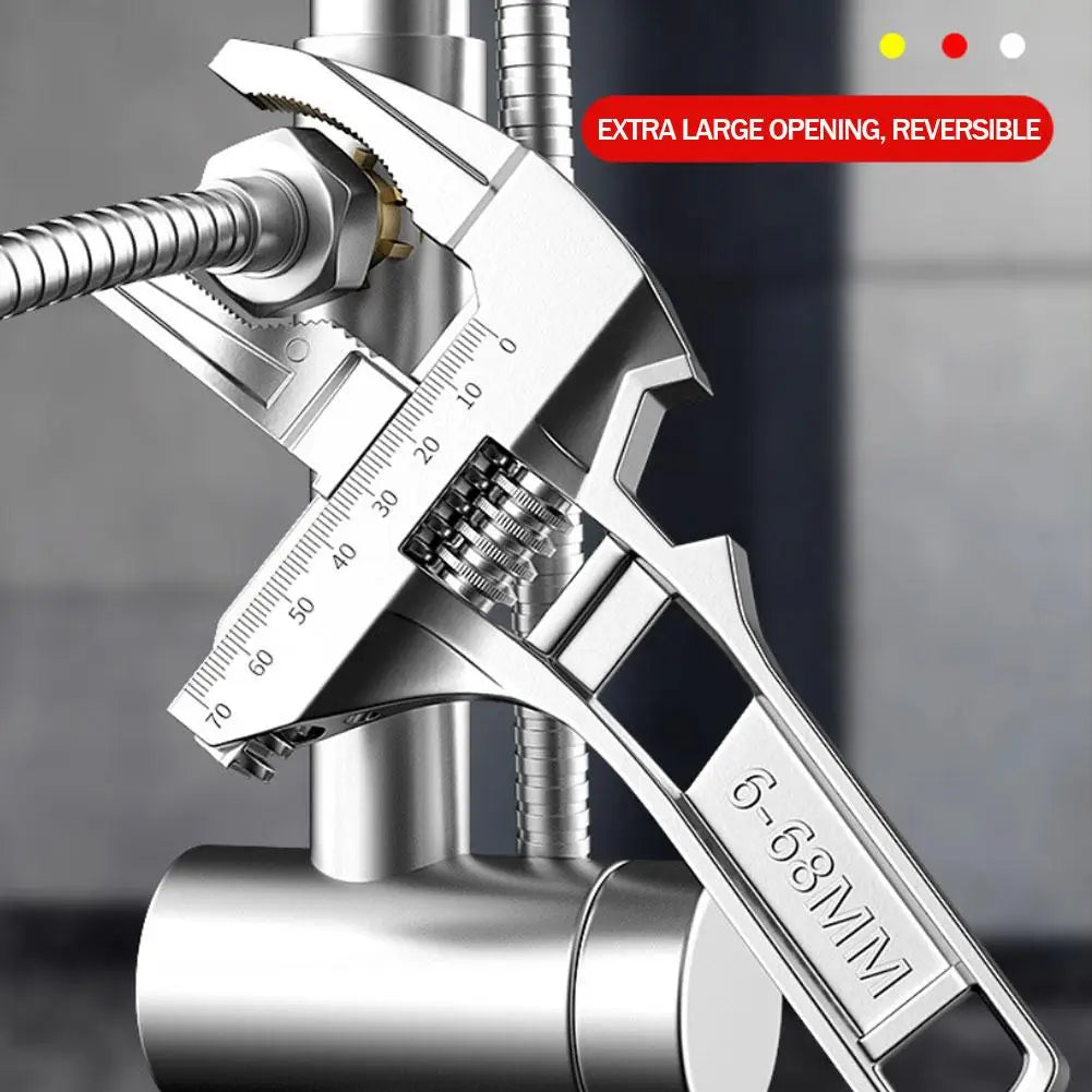 Flexible Pipe Wrench & Nut Key - 6-68mm Household Tools for Bathroom Repair, Multi-functional Spanner