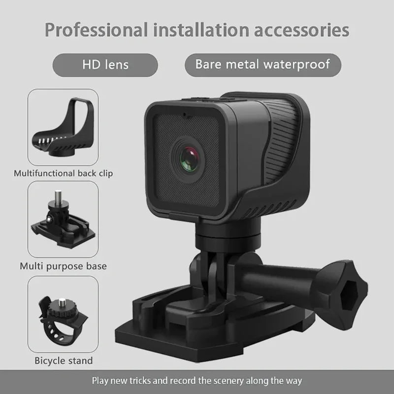 Mini Camera 1080P HD Water-Resistant Action Cam Outdoor Sports Fall 2025 Trend With WiFi Hotspot For Bike Riding