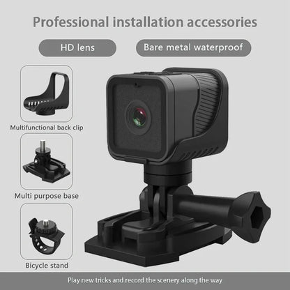 Mini Camera 1080P HD Water-Resistant Action Cam Outdoor Sports Fall 2025 Trend With WiFi Hotspot For Bike Riding
