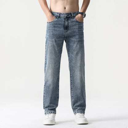 Men’s Oversized Wide Leg Jeans - Straight Lyocell, Casual