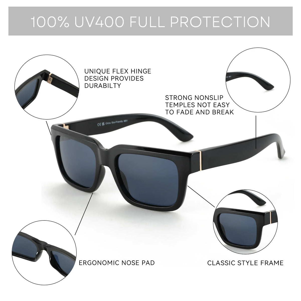 Sunglasses Polarized Square Style UV400 Protection Casual Summer 2026 Trend Gift