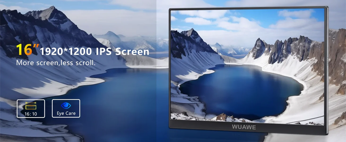 16 Inch 120Hz Travel-Friendly Monitor 1920x1200 HDR Holiday Gift