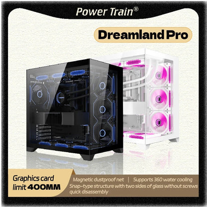 PC Gaming Case Dreamland Pro ATX Dual Glass 360mm Chassis