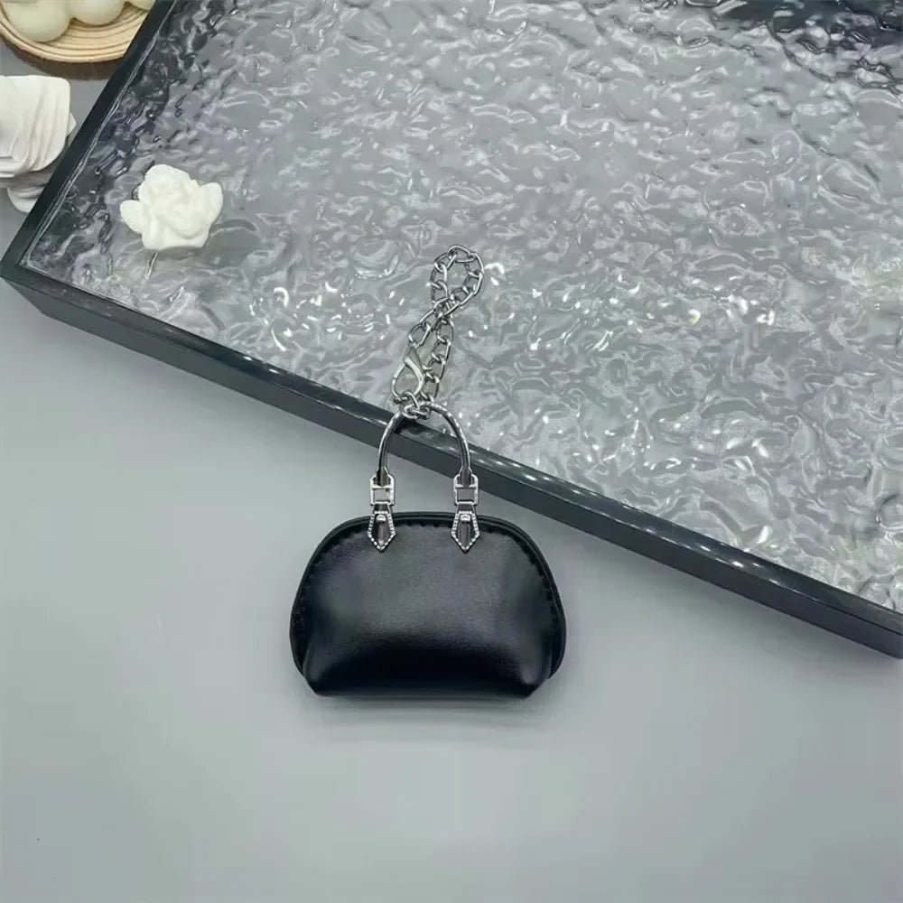 1+1 Free Birkin Inspired Mini Hand Bag - Compact Shell Coin Bag Charm Keychain