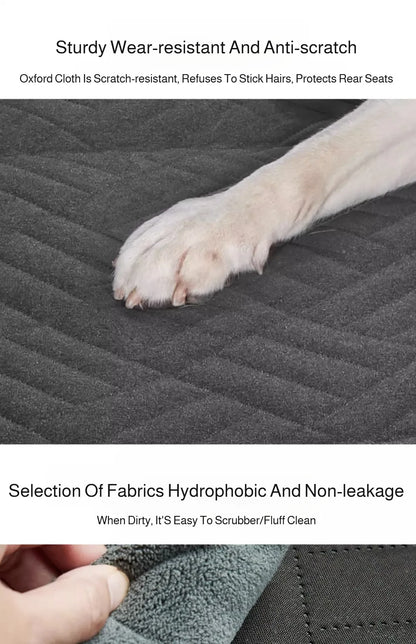 Water-Resistant Pet Car Seat Cover - Anti-Slip Scratch-Proof Hammock Back Seat Protector for Dogs