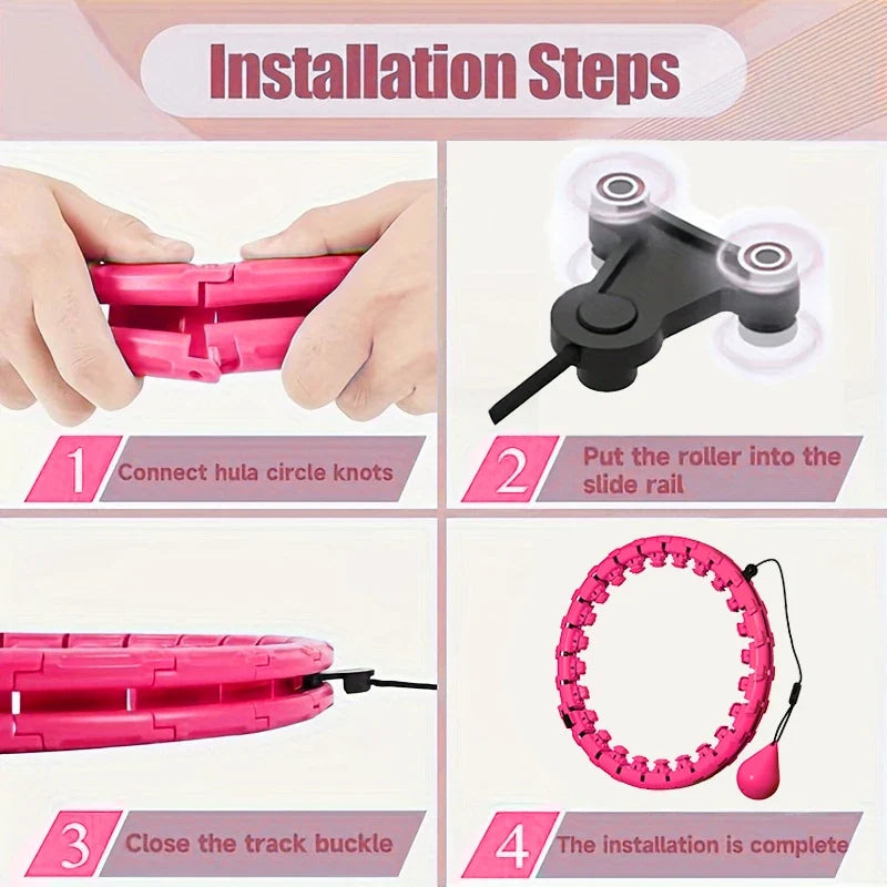 Waist Massager Weight Loss Cardio Training 2026 – Smart Flexible Fitness Hula Hoop 24-Section