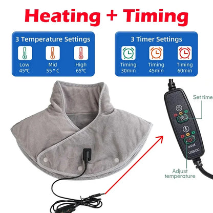 Pain Relief 2026 – Neck Shoulder Heating Massager Infrared Vibration Therapy Pad