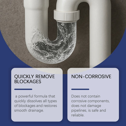 Cleaner Drain Powder 300g Fast Acting Pipe Unblocker For Hair Grease And Food Waste Septic Safe Odor Eliminator