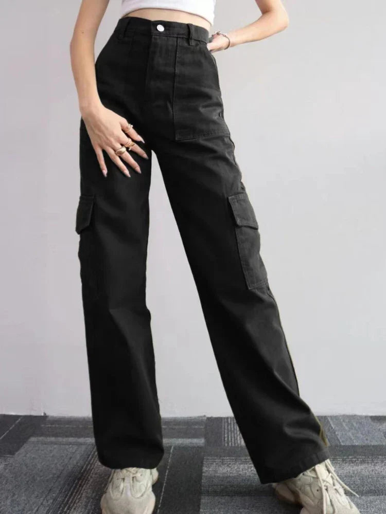 Loose Fit Pants for Women, Comfortable Cotton Spandex Casual Trousers in Multiple Colors-2