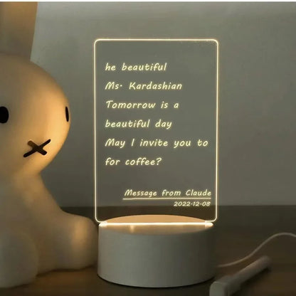 LED Creative Message Board Night Light - USB Doodle Lamp for Kids, A Fun Valentine's Day Gift