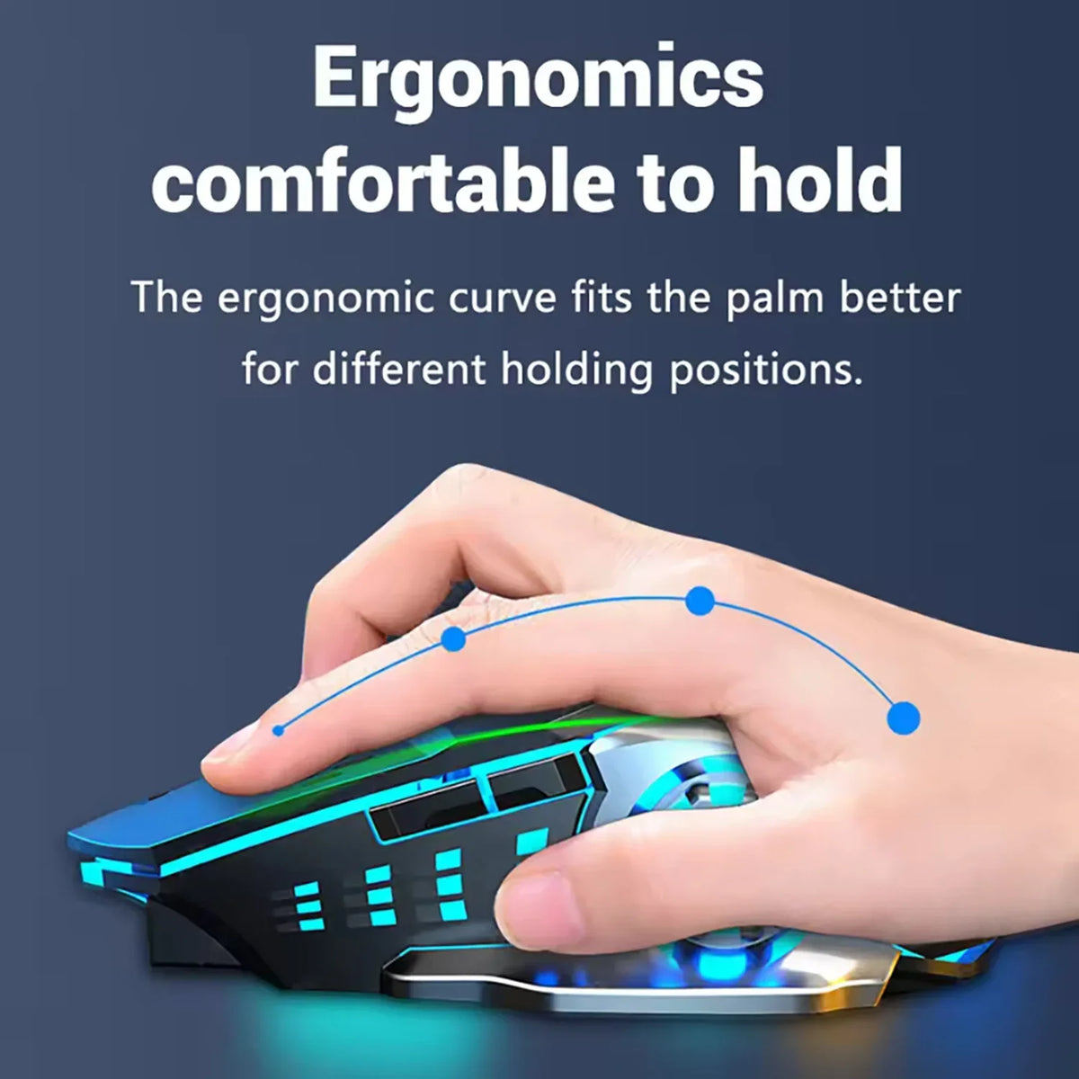 Cordless Battery-Powered Gaming Mouse Bluetooth Silent Backlit