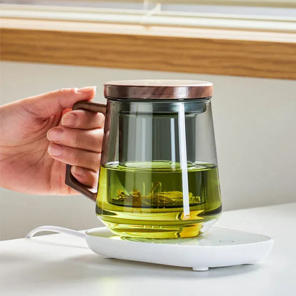 Glass Tea Cup With Wood Handle Heat Resistant Puer Filter Mug Kung Fu Tea Kit Fall 2025 Simple Brewing