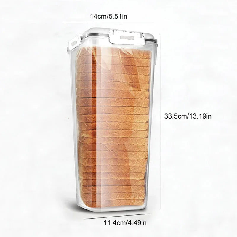 Bread Box Plastic With Sealing Lid And Tray Airtight Bread Storage Container Kitchen Organization 2025 Simple Clean