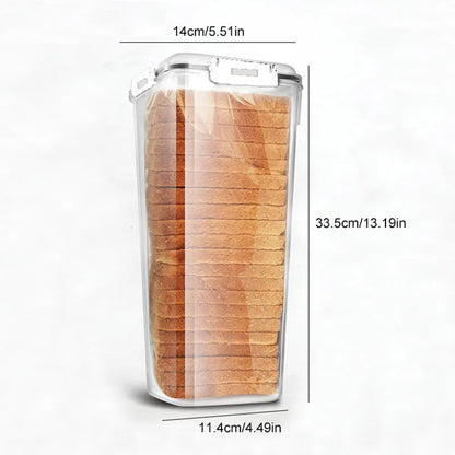 Bread Box Plastic With Sealing Lid And Tray Airtight Bread Storage Container Kitchen Organization 2025 Simple Clean