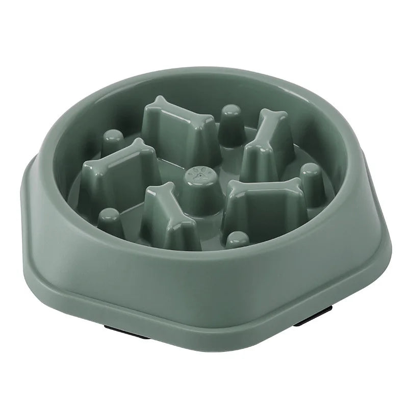 Pet Slow Food Bowl Anti-choking Feeder for Compact Dogs - PP Plastic Dish, Anti-gulping Eating Plate