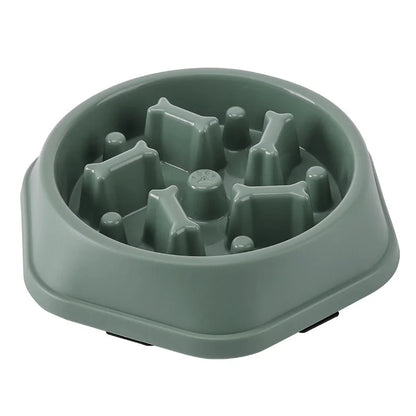 Pet Slow Food Bowl Anti-choking Feeder for Compact Dogs - PP Plastic Dish, Anti-gulping Eating Plate