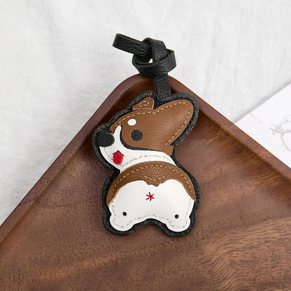 Bag Leather Charm No Face Keychain Black Cozy Cute Gift