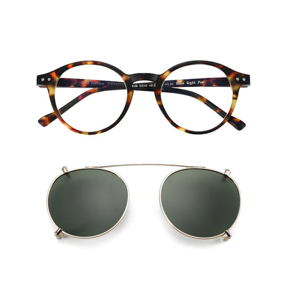 Clip2026 Edition On Sunglasses Retro Round Frames Anti Blue Light Polarizing Clip Ons Summer