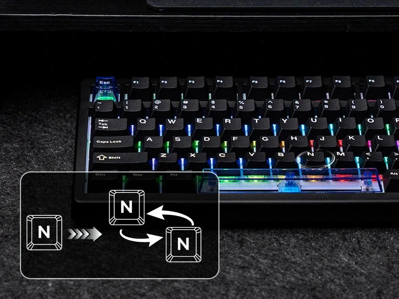 Keyboard Mechanical 75 Percent Hot Swap Gasket Mount Wired
