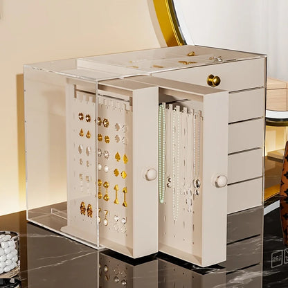 Jewelry2026 Edition Organizer 7-Layer Transparent Drawer Box High Capacity Storage Earrings Necklaces Rings Case Holiday Gifts