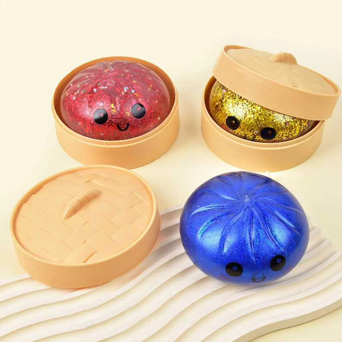 Bun Glitter Fidget Toy Kawaii Dumpling Squeeze Dough Ball Desk Toy Viral Fall 2026 Gift Stress Relief